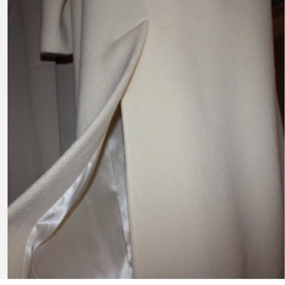 JG Hook 80's Long Off-White Wool Coat USA Union Made M/L Padded Shoulders Mint - Picture 14 of 14